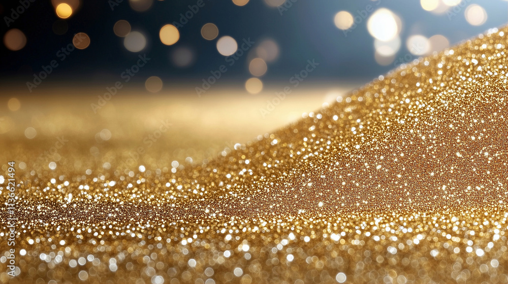 Poster glittering gold glitter with shimmering background creating a sparkling effect