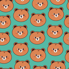 seamless pattern cartoon bear. cute animal wallpaper for fabric print, gift wrap paper