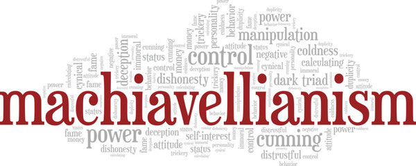 Machiavellianism word cloud conceptual design isolated on white background.