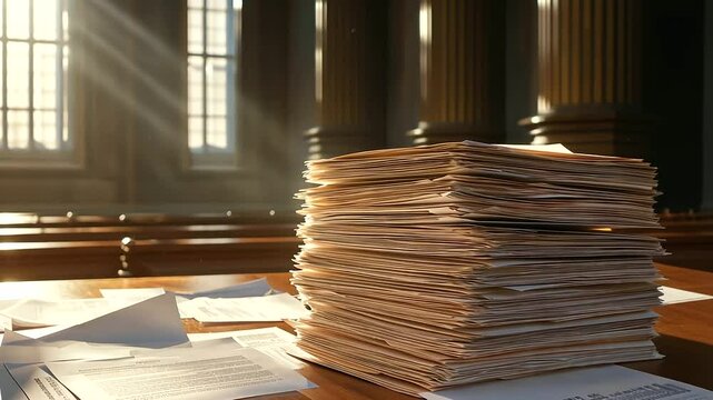 Courtroom Files and Legal Documents Overwhelming Legal System