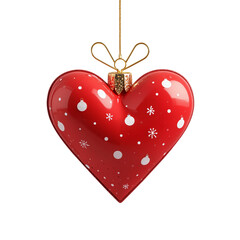 christmas and valentine love red heart isolated on white Transparent background