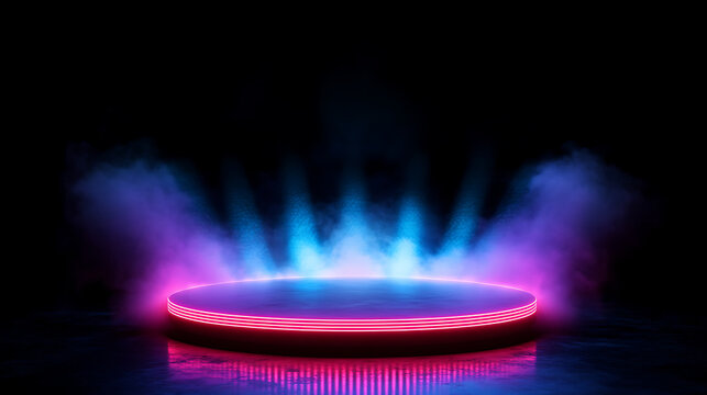 A stunning glowing podium for product presentation. can be also used as modern background or wallpper. or can be used in design projects
