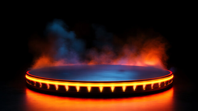 A stunning glowing podium for product presentation. can be also used as modern background or wallpper. or can be used in design projects