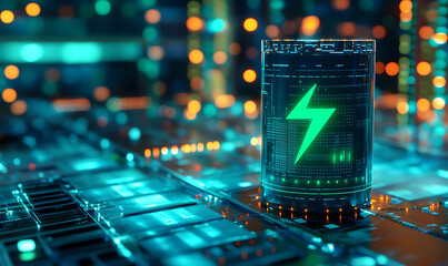 Modern futuristic battery that would be eco friendly. Energy concept