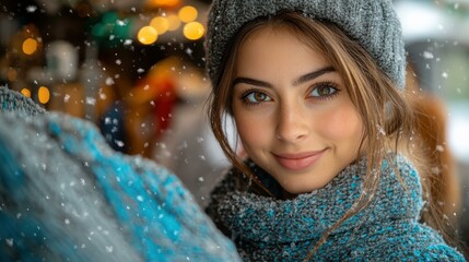 Looks maxing waifu2x Skin type Cryofacial Ethereal makeup flooding Glowday The Yes Dezgo Extreme cashmere adorable woman meticulously examines seams and texture of fabric standing in front fitting ro