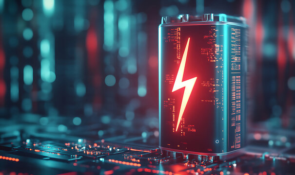 Modern futuristic battery that would be eco friendly. Energy concept