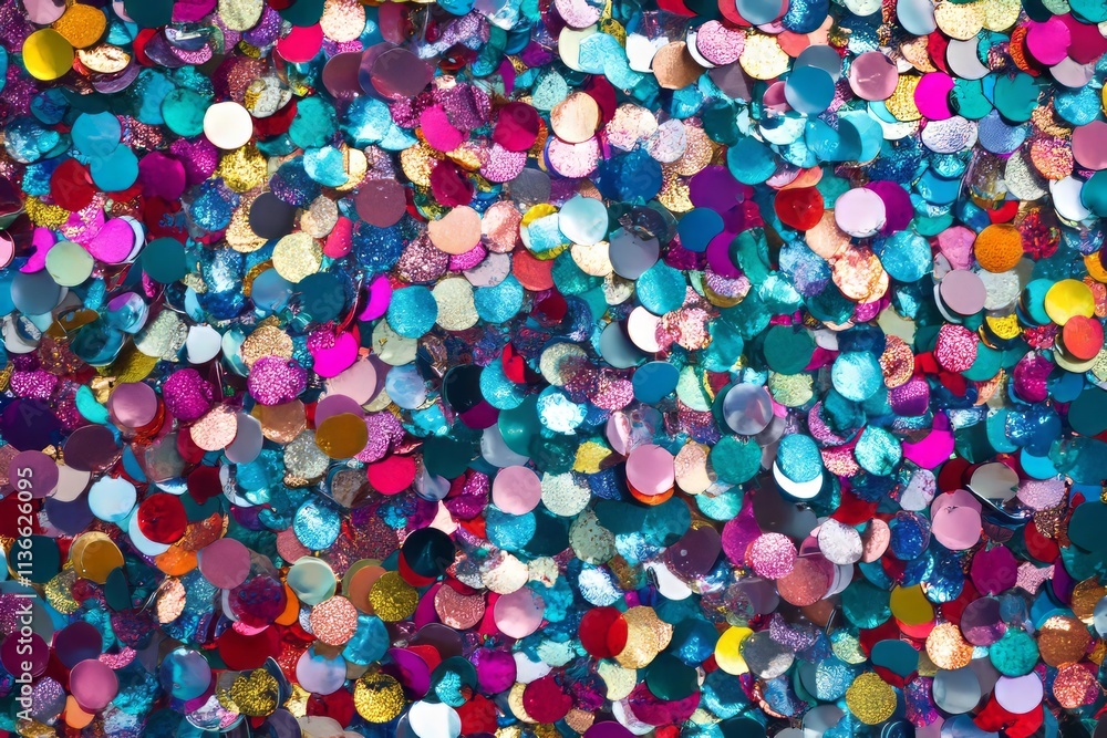 Poster texture featuring vibrant shimmering sequin fabrics in a dazzling array of colors