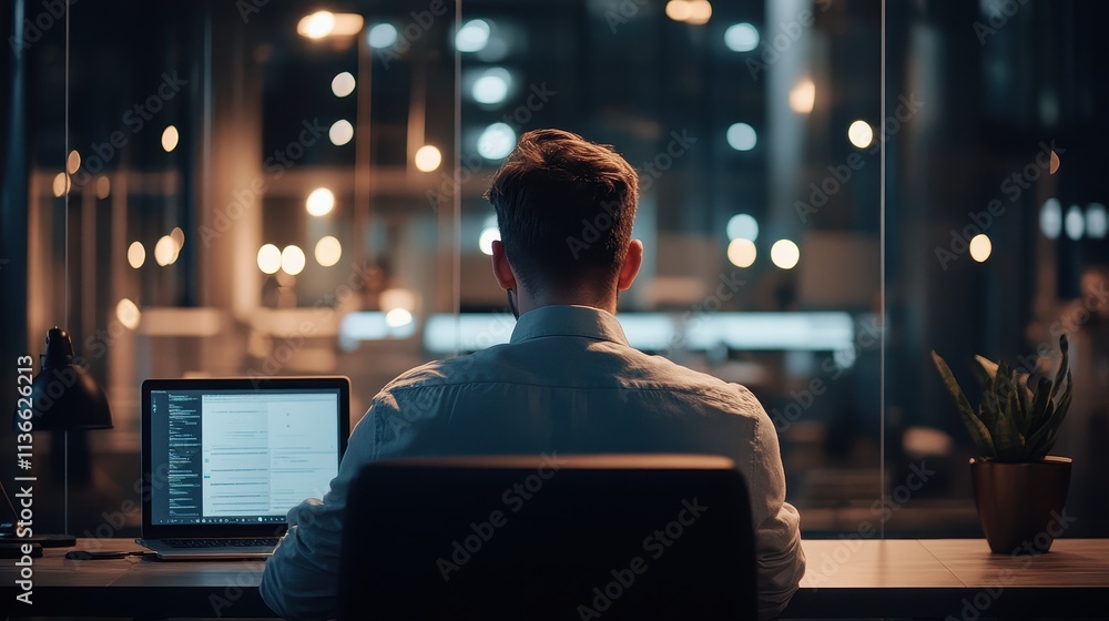 Poster coding under the city lights: a developer's workspace