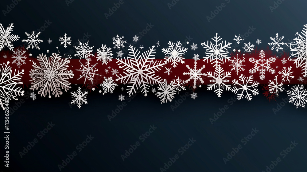 Poster snowflakes in a winter background with intricate snowflake patterns and a festive feel