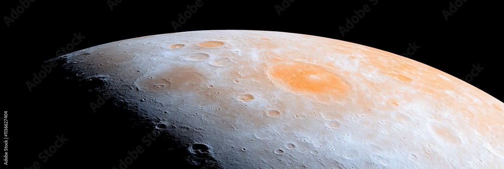 Aufkleber Exploring the Rugged Terrain and Vibrant Hues of Mercury as It Glows in the Vastness of Space