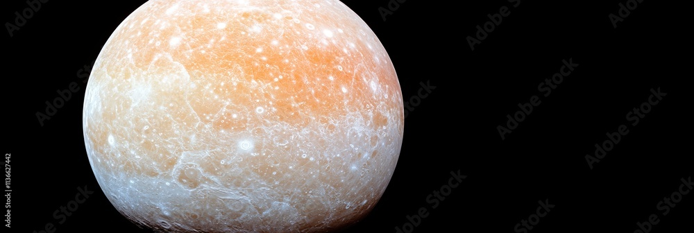 Poster Exploring the Striking Surface and Features of Mercury Under a Dark Cosmic Backdrop