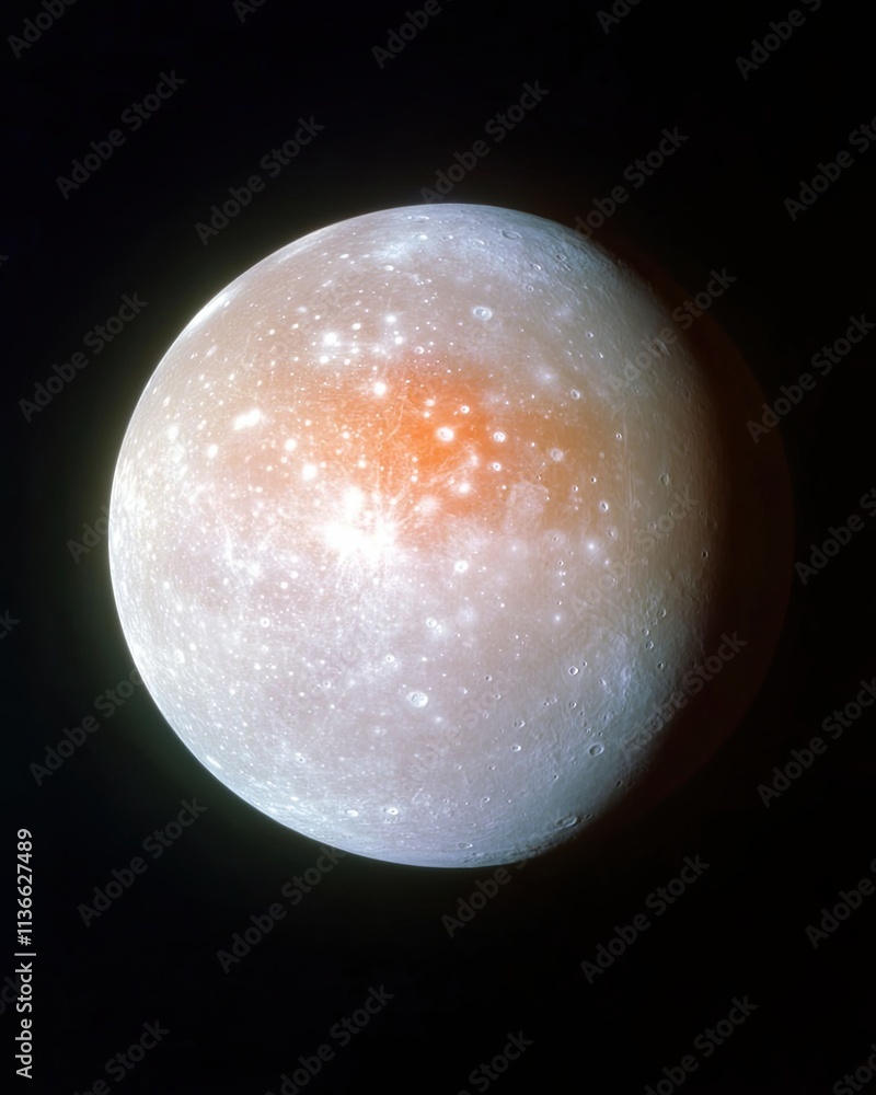 Aufkleber Exploring the Rugged Surface of Mercury With Vibrant Color Contrasts and Craters