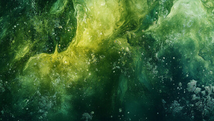 Fototapeta premium Water color art, green and yellow grunge frame with watercolor background