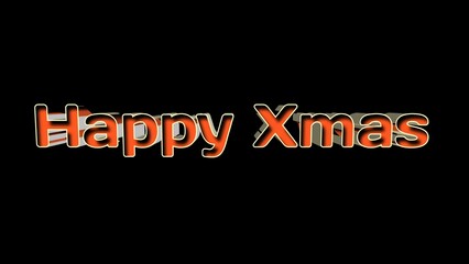 Festive happy Xmas 3d letters with sparkling details