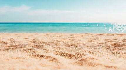 Obraz premium Relaxing Summer Day at Sandy Beach Turquoise Ocean View Natural Landscape Photography