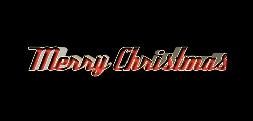 Holiday-themed 3d merry Christmas word art design