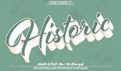 Historic Vector Text Effect Editable Alphabet Vintage Nostalgic
