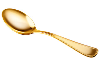  Gold spoon isolated on transparent background