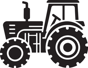Tractor silhouette vector illustration, tractor vector