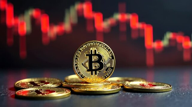 Cryptocurrency market trends highlighted by bitcoin's fall amid price fluctuations red chart of the exchange