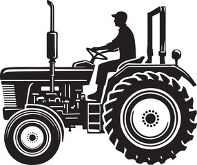 Tractor silhouette vector illustration, tractor vector