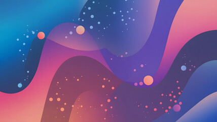 An abstract design illustration with a gradient of blue, purple, and pink.