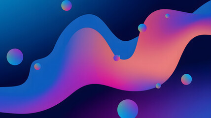 An abstract design illustration with a gradient of blue, purple, and pink.