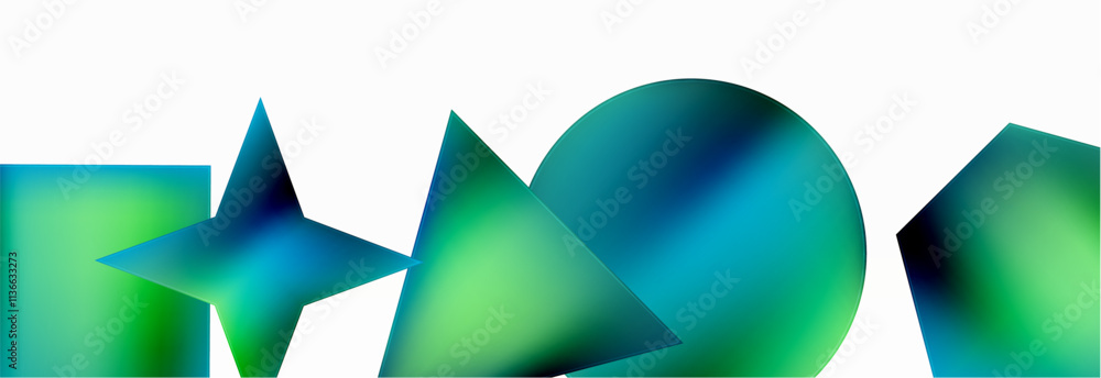 Poster neon color geometric shapes square triangle circle abstract background. vector illustration for wall