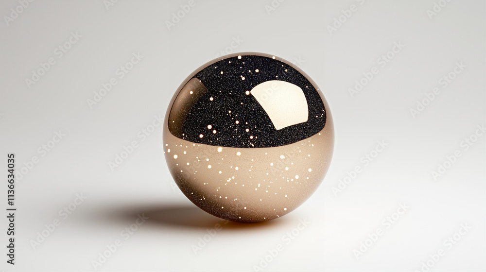 Poster orb graphic design abstract orb with shiny surface and cosmic elements