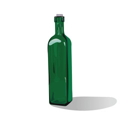 Olive oil glass bottles vector illustration. Isolated on white background.