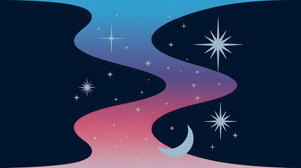 Naklejka premium An abstract design illustration with a gradient of blue, purple, and pink.