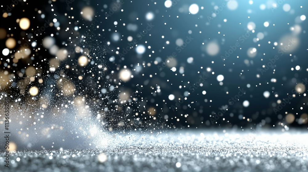 Poster bokeh light effect with light particles in a dreamy background showcasing glittering details and sof