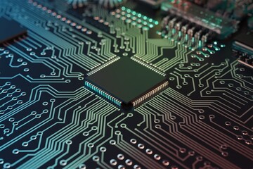 Fototapeta premium a detailed digital circuit board.