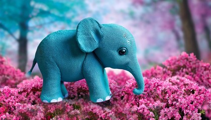 pink elephant with pink flowers
