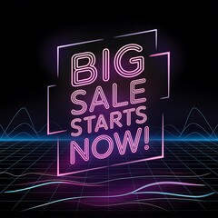 Neon Sign Announces Big Sale Starting Now
