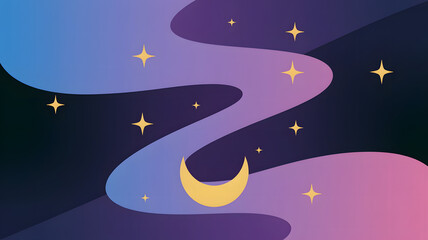 Naklejka premium An abstract design illustration with a gradient of blue, purple, and pink.