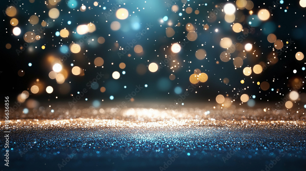Poster bokeh lights sparkling against a blurred background creating a magical festive atmosphere