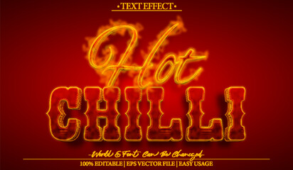 Hot Chilli Spicy Vector Text Effect Editable Alphabet  Hot Pepper Chili Fire Spice Mexican Heat