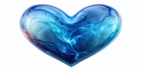 Fototapeta premium Surreal Blue Heart Gradient: Isolated Love Asset for Design Projects