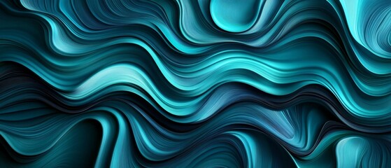 Obraz premium colorful horizontal banner. modern waves background design with teal blue, very dark blue and slate gray color