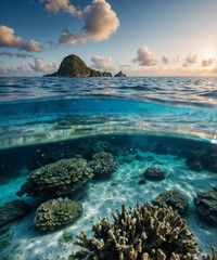Obraz premium coral reef and sea