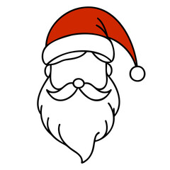 santa claus smiling with happiness face in continuous line drawing or one line continuity vector illustration