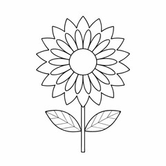 Clean Sunflower Line Art for Floral Graphics.