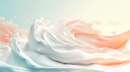 Fototapeta premium Whipped cream isolated on a white background. Zephyrine. Illustration