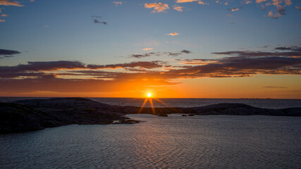 Abendrot an der legendäre Atlantikstraße in Norwegen