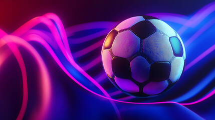 Obraz premium A football at futuristic abstract background