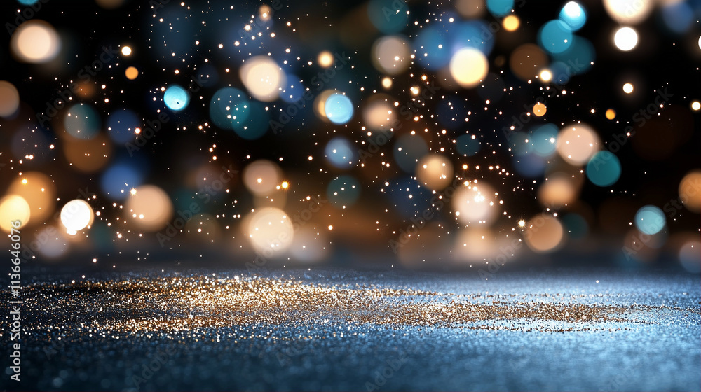 Poster glitter sparkly background with abstract glitter lights shining and creating a festive atmosphere