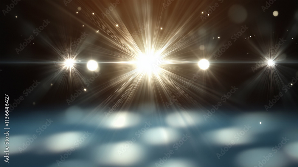 Poster lights with stunning light effects and creative graphic design in a dynamic visual style