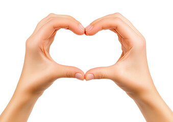 Obraz premium Woman hands showing heart gesture isolated on transparent background