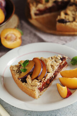 A piece of a plum cake